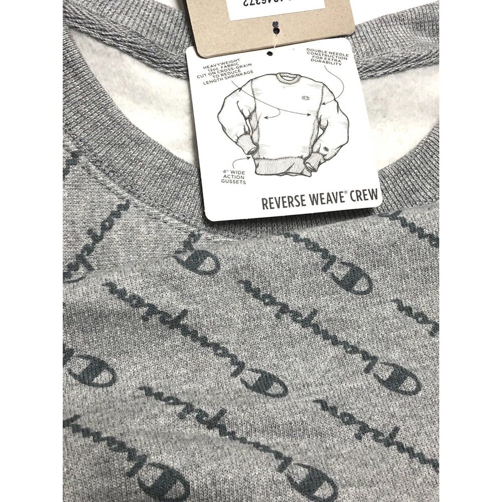 Champion Womens Reverse Weave Crew Sweatshirt Sz L Spellout Diagonal Script Lrg - Picture 5 of 5